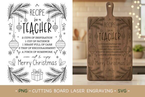 Download Cutting Board Recipe for a Teacher SVG - Cutting Collection