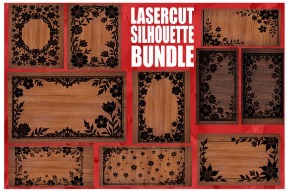 Download Laser Cut Floral Frame Silhouette Bundle - Floral frame Collection