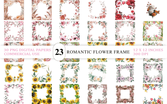 Download Royal Garden Dark Floral Frame Bundle - Floral frame Collection