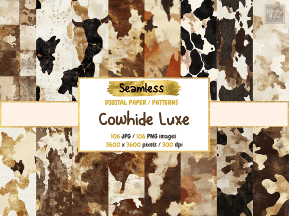 Download Cowhide Luxe Seamless Digital Paper - Cow Collection