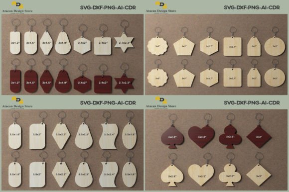 Download Keychain Set Laser Cutting Templates 287 - Cutting Collection