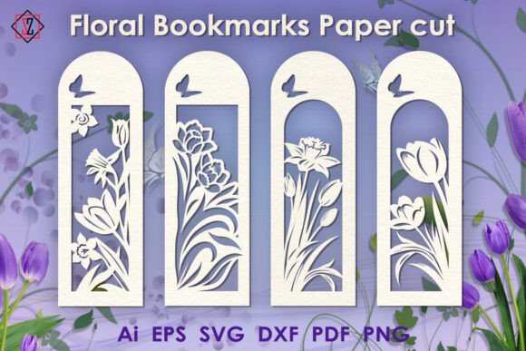 Download Floral Bookmarks/Paper Cutting/SVG - Cutting Collection