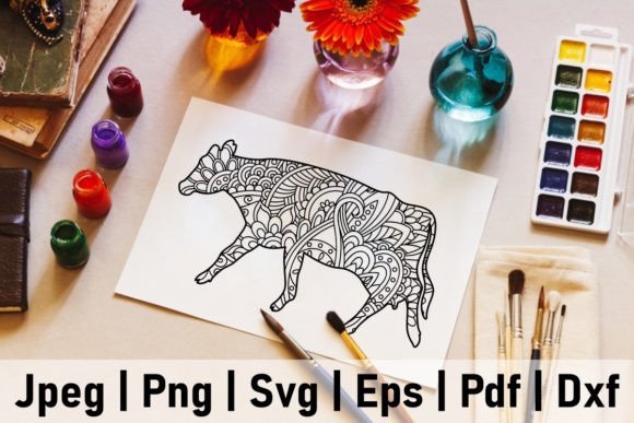 Download Zentangle Vector Cow - Cow Collection