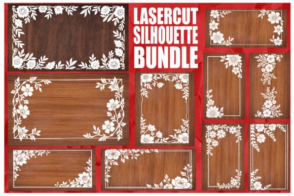 Download Laser Cut Floral Frame Silhouette Bundle - Floral frame Collection