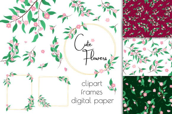 Download Cute Flowers PNG Clip Art, Floral Frames - Floral frame Collection