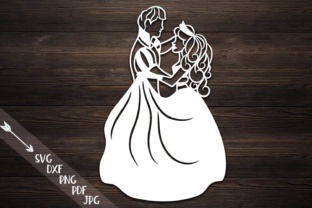 Download Cinderella Paper Cutting Template, Bride and Groom&nbsp;&nbsp; - Cutting Collection