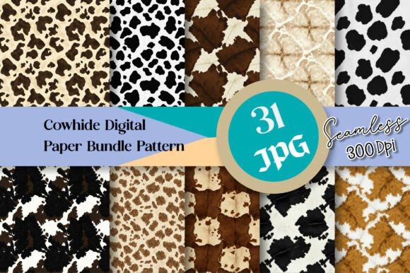 Download Cowhide Seamless Digital Paper Bundle - Cow Collection