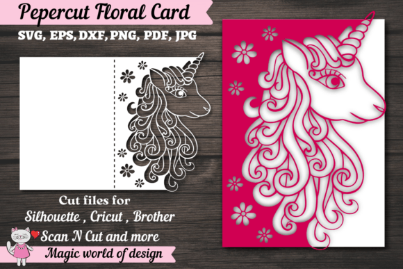 Download Unicorn Card Cover A5, Paper Cutting Svg - Cutting Collection