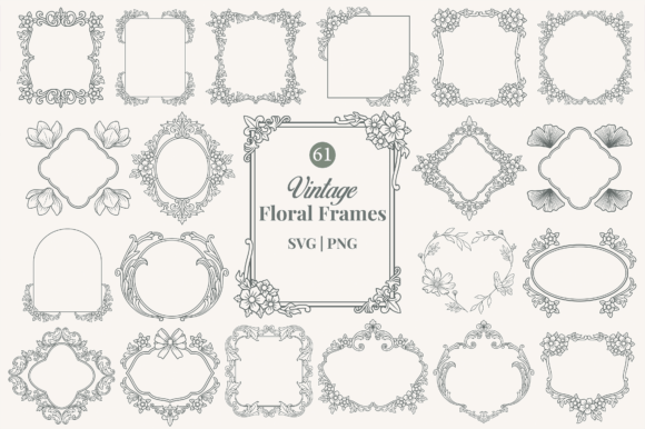 Download Vintage Ornamental Floral Frame - Floral frame Collection