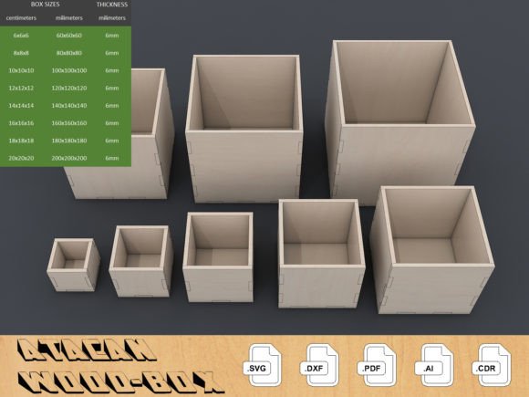 Download 6mm Box Set SVG Laser Cutting Templates - Cutting Collection