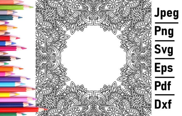 Download Zentangle Vector Floral Frame - Floral frame Collection