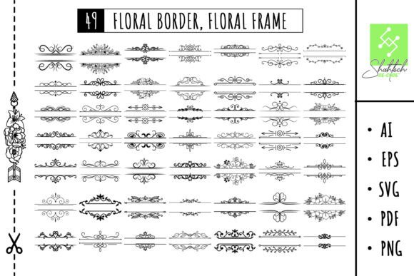 Download Floral Border Svg, Floral Frame Bundle. - Floral frame Collection