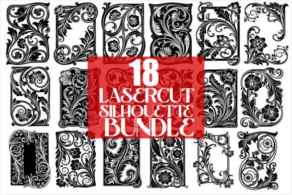 Download Elegant Laser Cut Floral Frames Bundle - Floral frame Collection