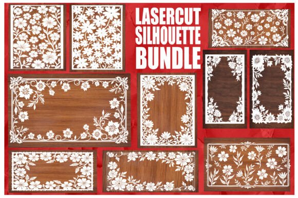 Download Laser Cut Floral Frame Silhouette Bundle - Floral frame Collection